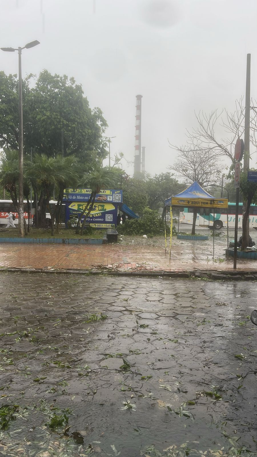 Vendaval e chuva forte causam transtornos no Vale do Aço